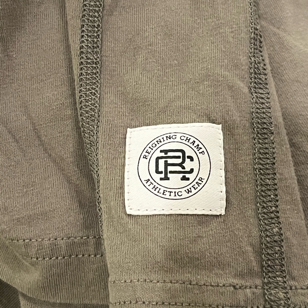 Reigning Champ mens light olive green long sleeve jersey t-shirt Canada cotton L - Picture 2 of 7